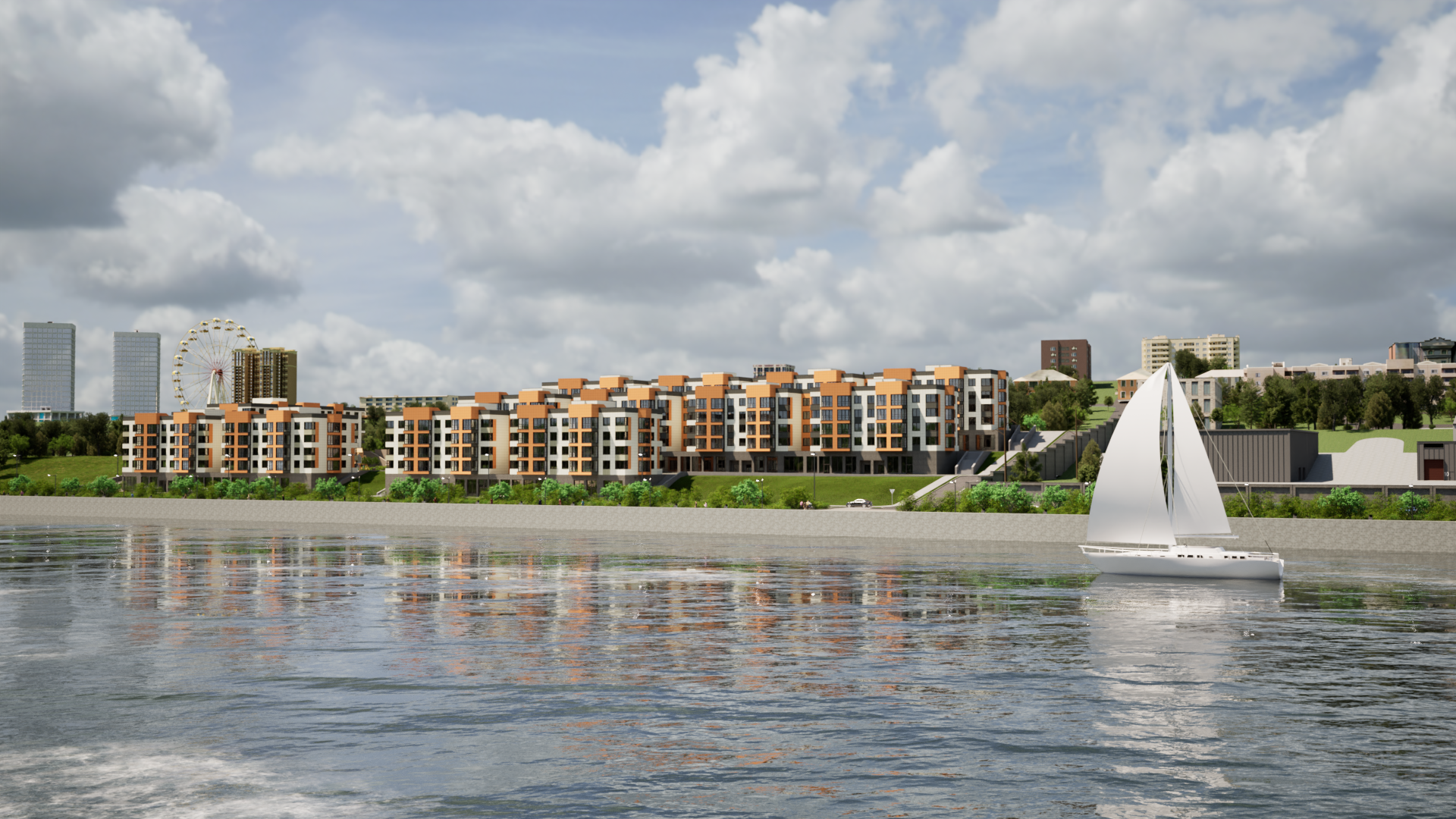 Хотите любоваться потрясающими видами каждый день? Тогда этот жилой комплекс — для вас! Из окон открывается вид на реку Дон и Зелёный остров. Вы сможете наслаждаться живописными пейзажами, не выходя из дома.